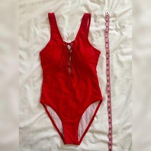 Red One piece bathing suit